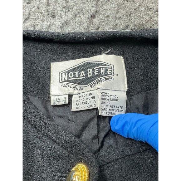 VTG Notabene Wool Black Patches Crest Embroidery Medallian Libertine 14 - Picture 3 of 3